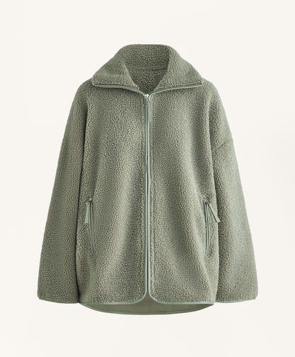 Faux-shearling oversize jacket