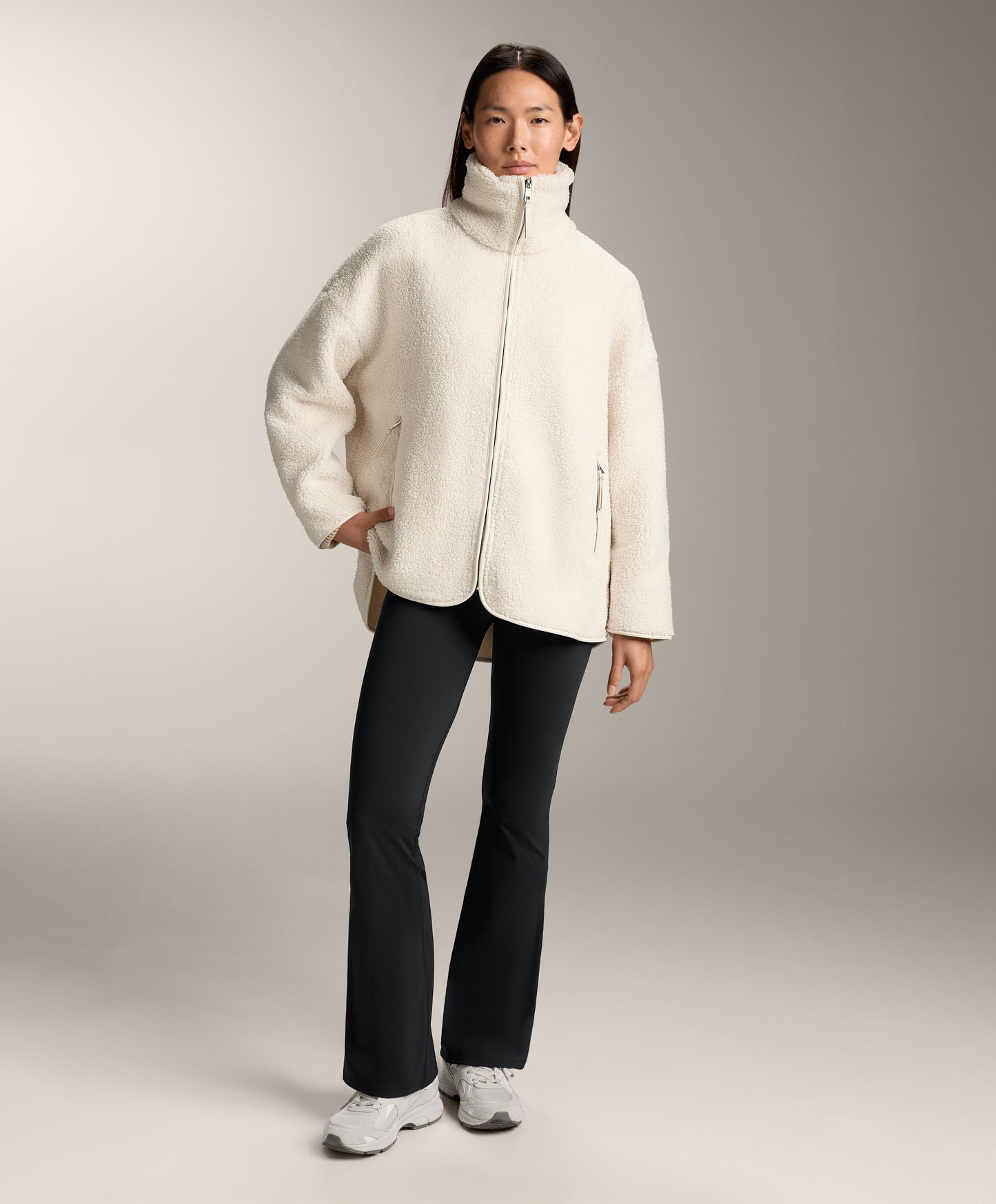 Faux-shearling oversize jacket