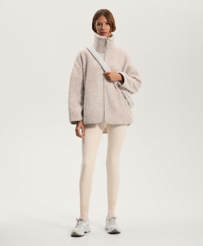 Faux-shearling oversize jacket