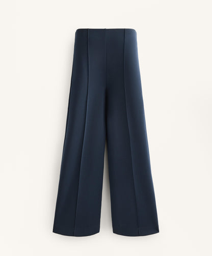 Straight-leg soft-touch modal trousers with crease