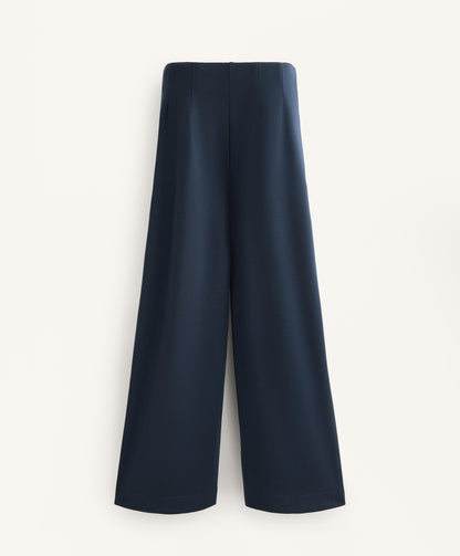 Straight-leg soft-touch modal trousers with crease
