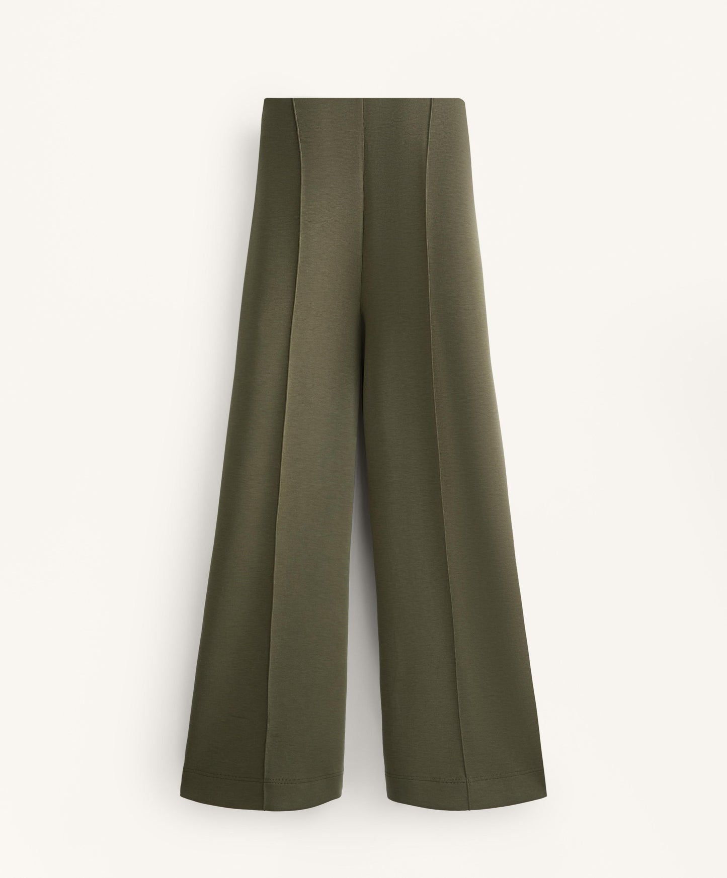Straight-leg soft-touch modal trousers with crease