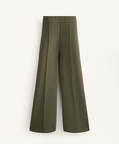 Straight-leg soft-touch modal trousers with crease