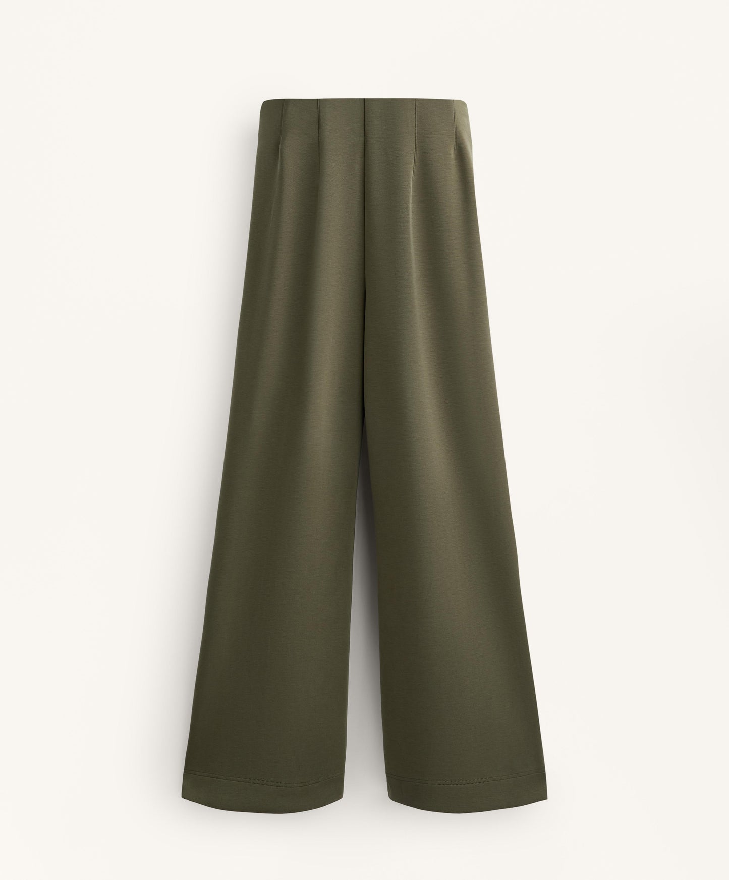 Straight-leg soft-touch modal trousers with crease