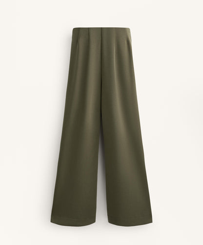 Straight-leg soft-touch modal trousers with crease