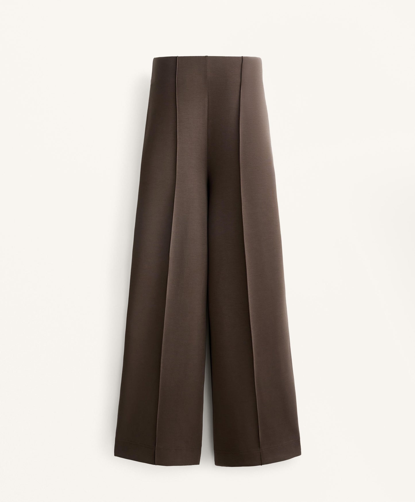 Straight-leg soft-touch modal trousers with crease