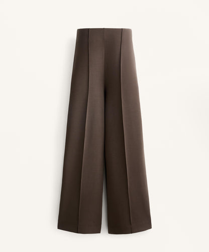 Straight-leg soft-touch modal trousers with crease