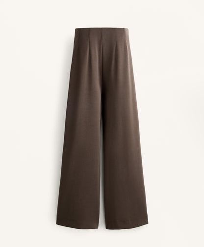 Straight-leg soft-touch modal trousers with crease