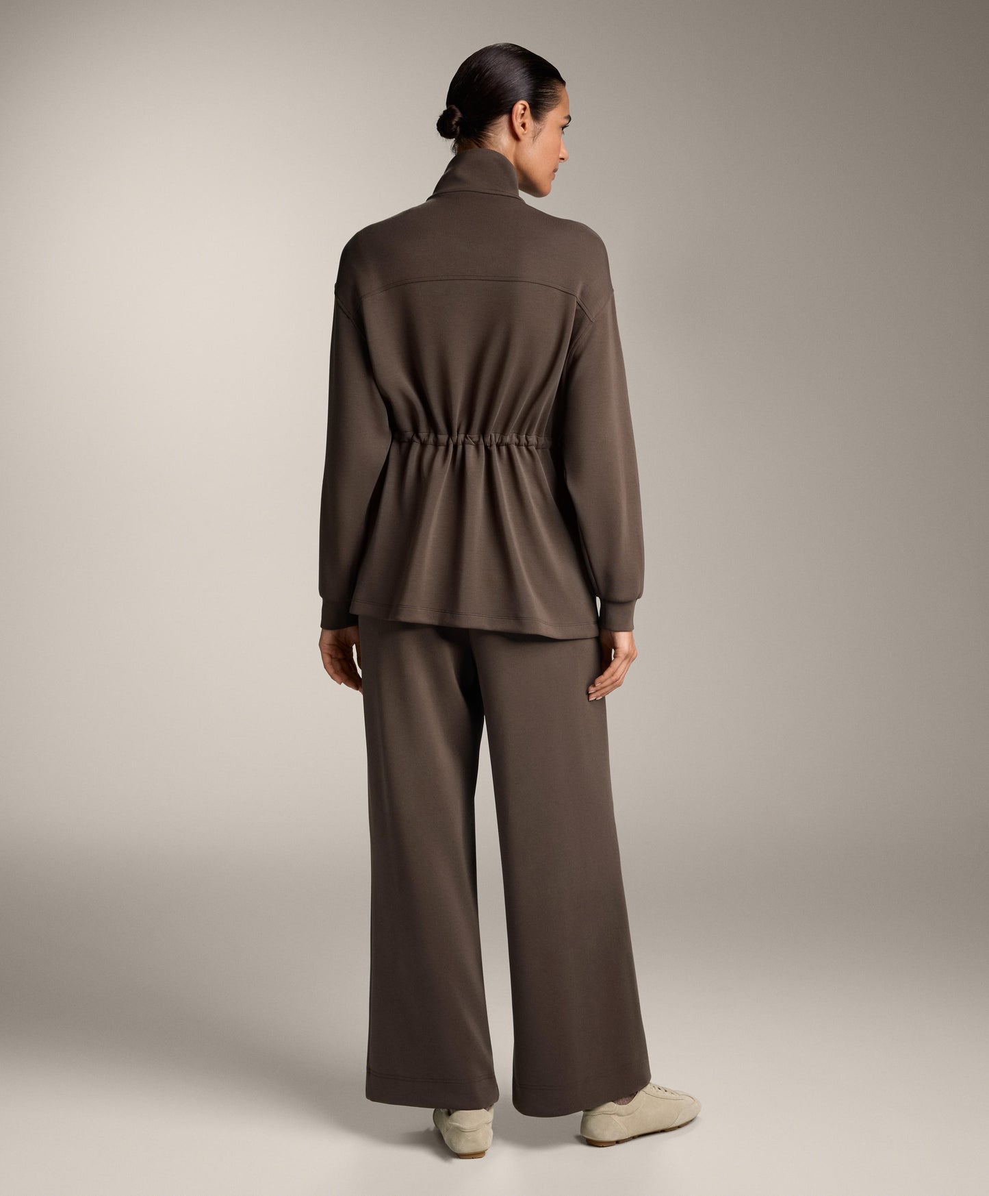 Straight-leg soft-touch modal trousers with crease