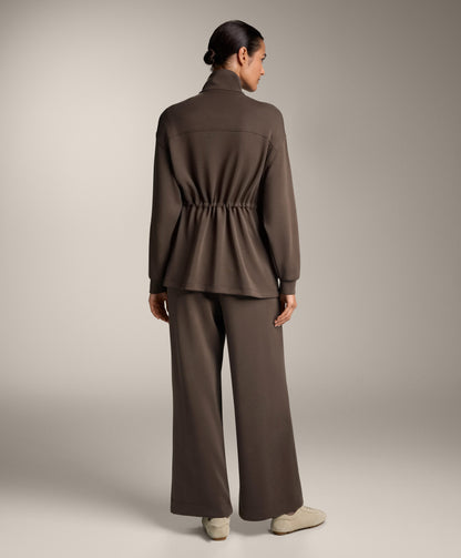 Straight-leg soft-touch modal trousers with crease