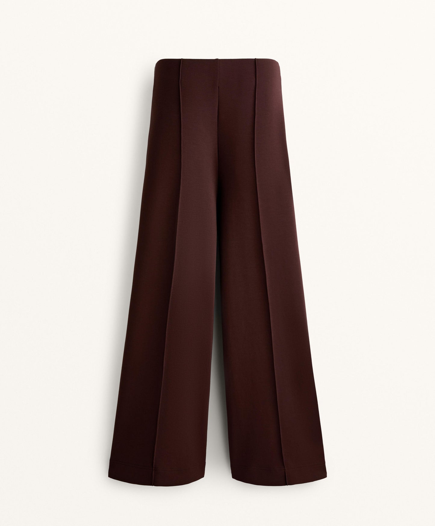 Straight-leg soft-touch modal trousers with crease