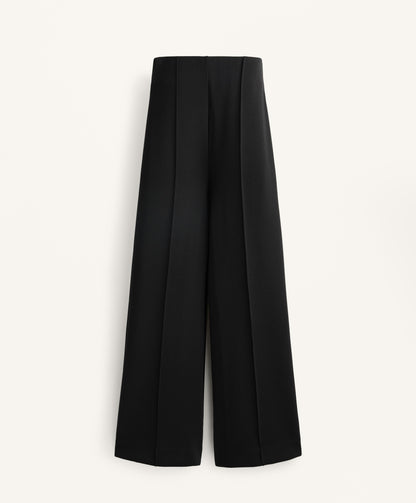Straight-leg soft-touch modal trousers with crease