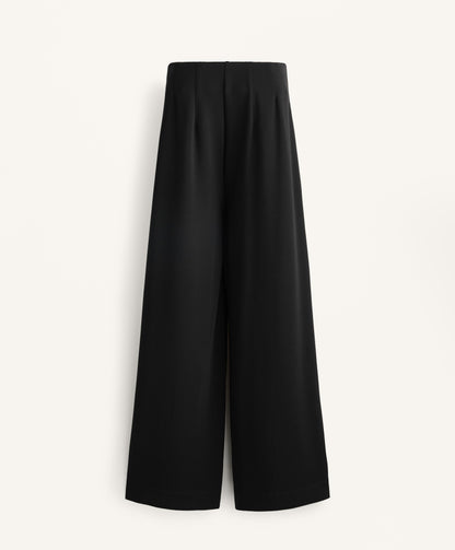 Straight-leg soft-touch modal trousers with crease
