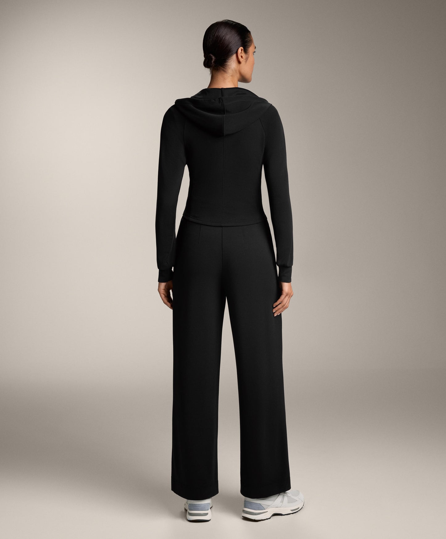Straight-leg soft-touch modal trousers with crease