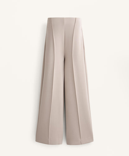 Straight-leg soft-touch modal trousers with crease