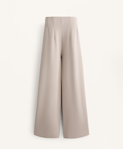 Straight-leg soft-touch modal trousers with crease