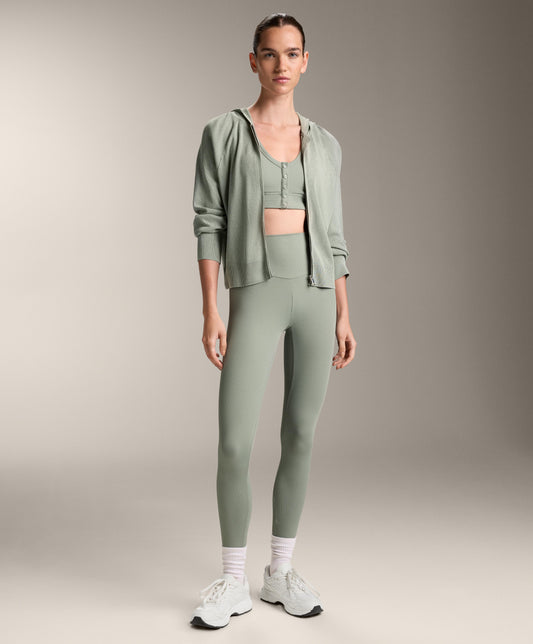 Comfortlux rib high-waisted ankle-length leggings