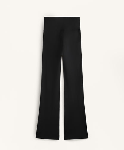 Comfortlux high-waisted flared trousers with split hem