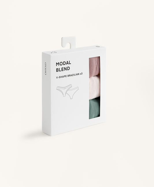 3 modal blend V-cut Brazilian briefs