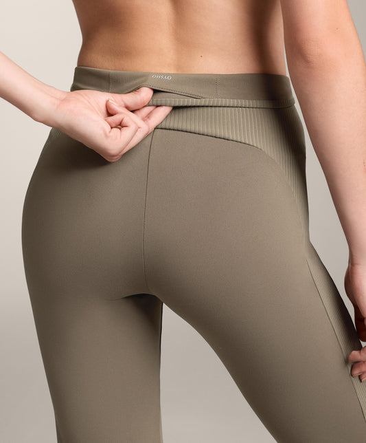 High-rise Comfortlux rib flare trousers