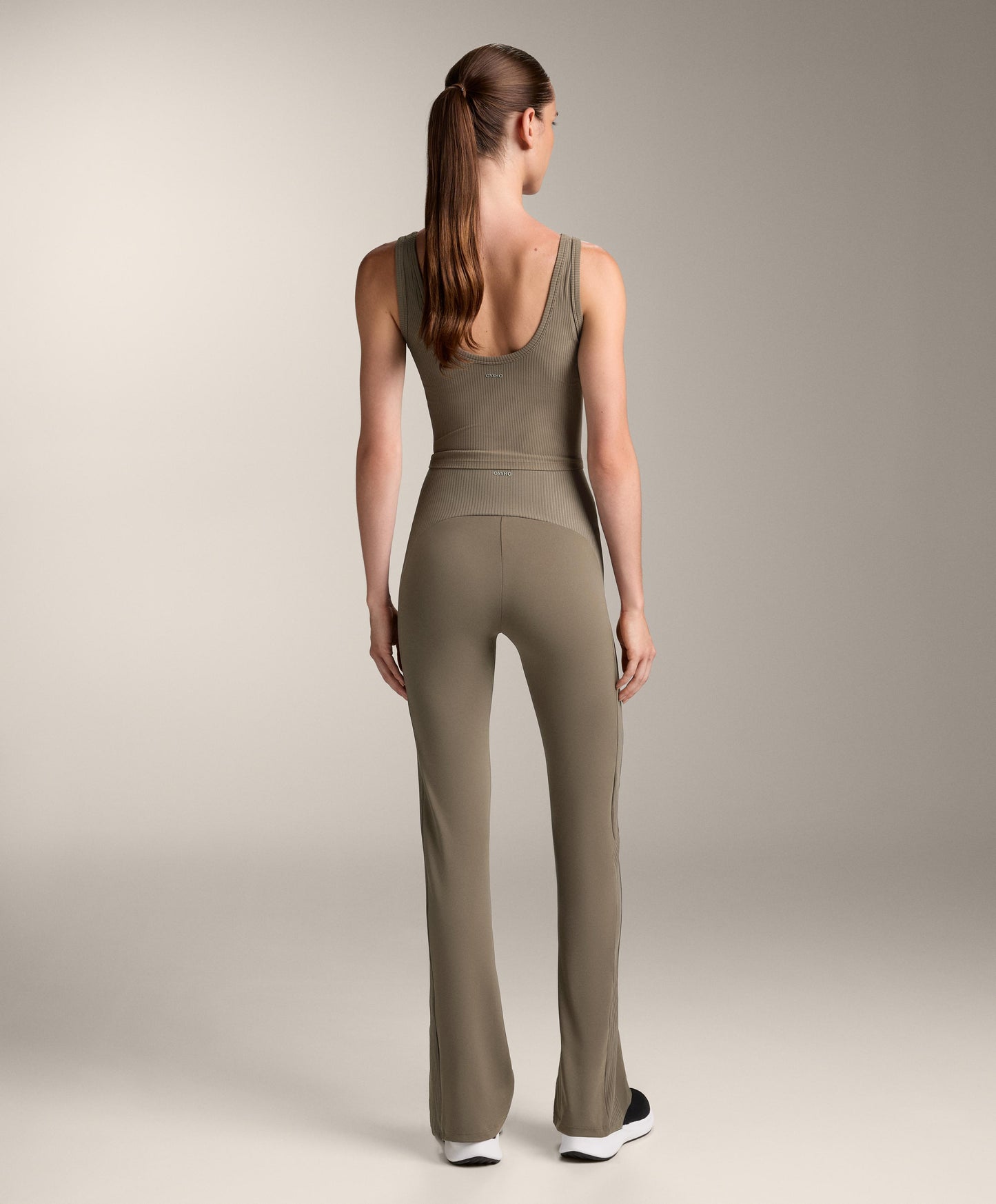 High-rise Comfortlux rib flare trousers