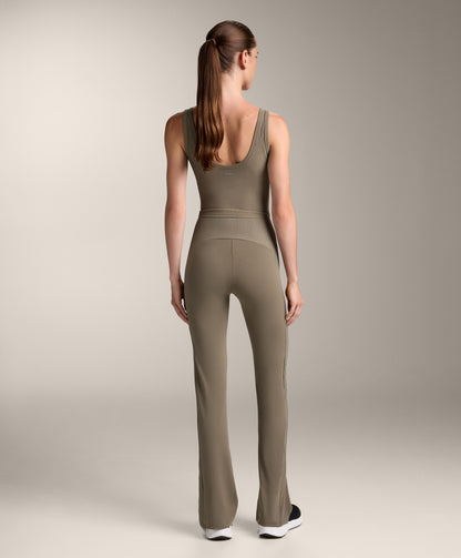High-rise Comfortlux rib flare trousers