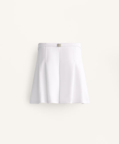 Cotton-blend pique Bermuda shorts with buckle