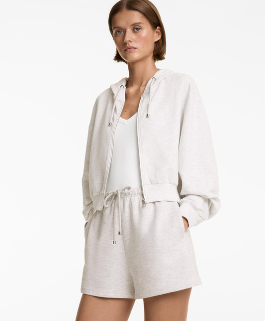 Wide-leg cotton and modal shorts