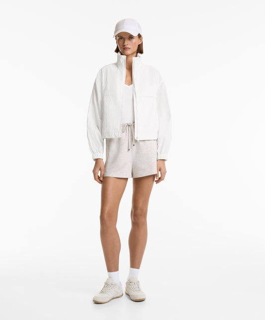Wide-leg cotton and modal shorts