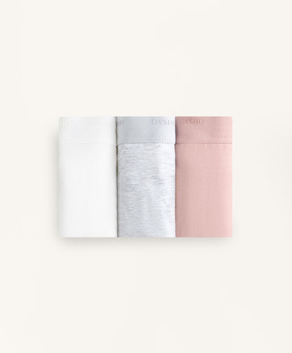 3 cotton blend logo thongs