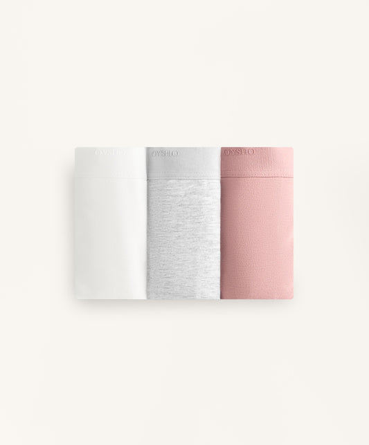 3 Brazilian briefs in a cotton blend with logo
