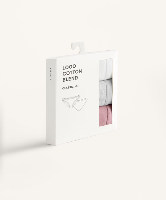 3 classic cotton-blend logo briefs