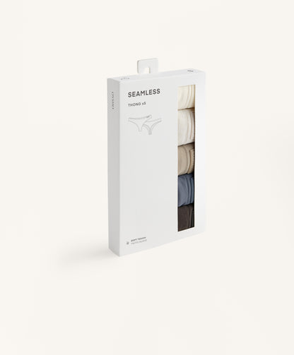 5 seamless soft touch thongs