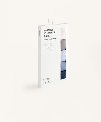5 polyamide blend invisible Brazilian briefs