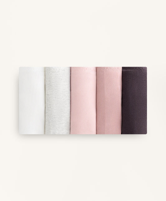 5 classic rib cotton blend briefs