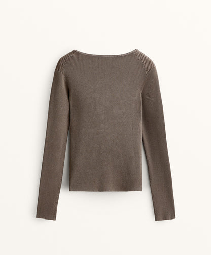 Button round neck T-shirt