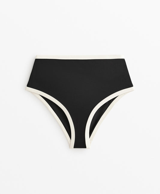 Bikini high-waisted bottoms contrast trim