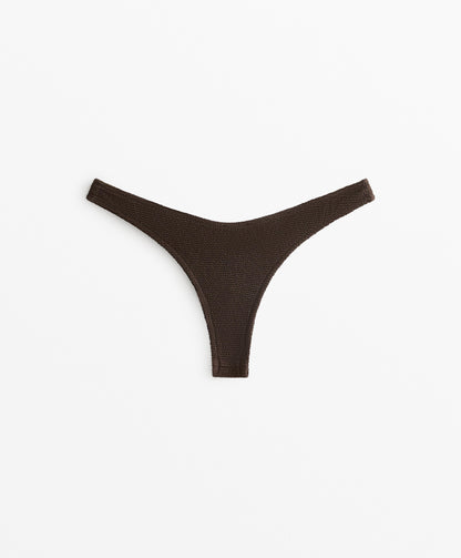 U-cut crinkle Brazilian bikini briefs