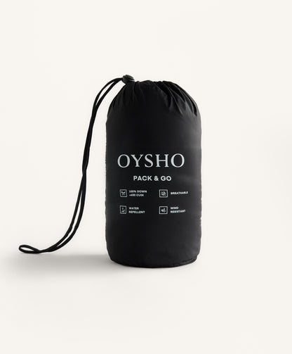Lightweight packable 100% down water-repellent jacket