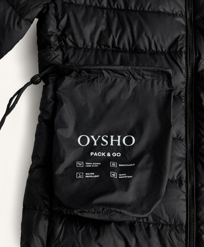 Lightweight packable 100% down water-repellent jacket
