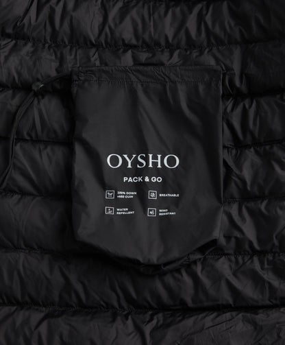 Lightweight packable 100% down water-repellent jacket