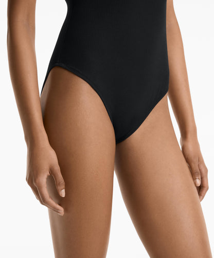 Piqu¨¦ V-neck swimsuit