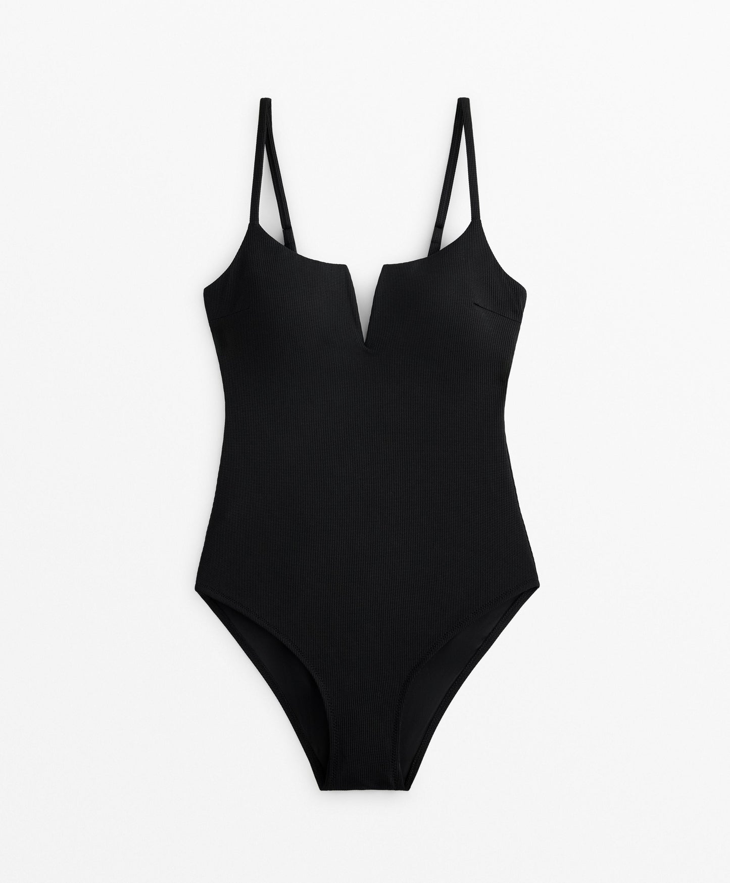 Piqu¨¦ V-neck swimsuit