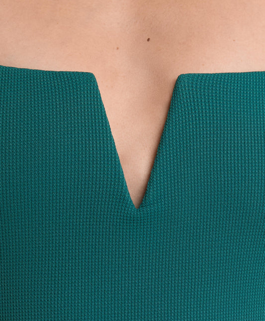 Piqu¨¦ V-neck swimsuit