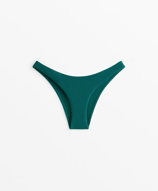 U-cut piqu¨¦ mid-coverage bikini bottoms