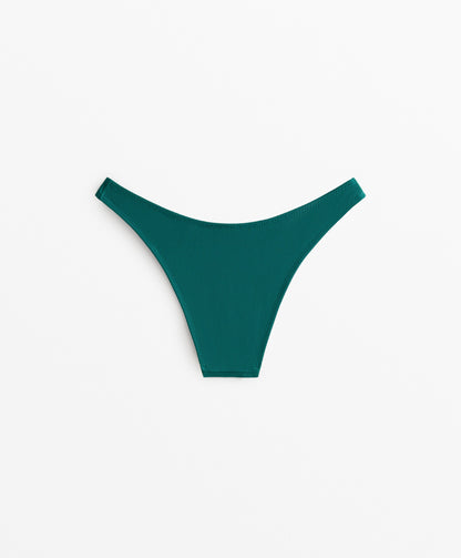 U-cut piqu¨¦ mid-coverage bikini bottoms