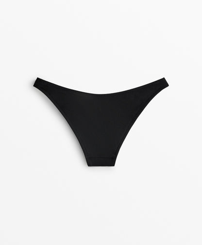U-cut piqu¨¦ medium-coverage bikini bottoms