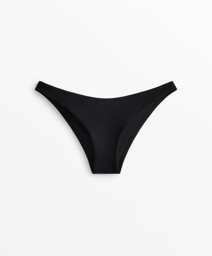 U-cut piqu¨¦ medium-coverage bikini bottoms