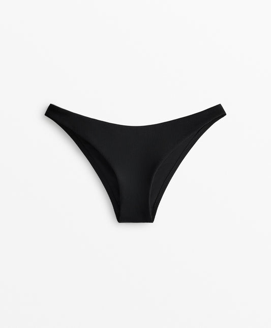 U-cut piqu¨¦ medium-coverage bikini bottoms