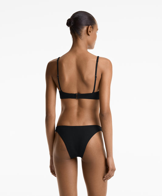 U-cut piqu¨¦ medium-coverage bikini bottoms